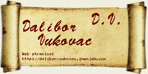 Dalibor Vukovac vizit kartica